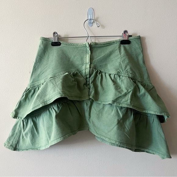 Mother The Ruffle Mini Skirt in Loden Frost Women's 32 - Picture 4 of 13